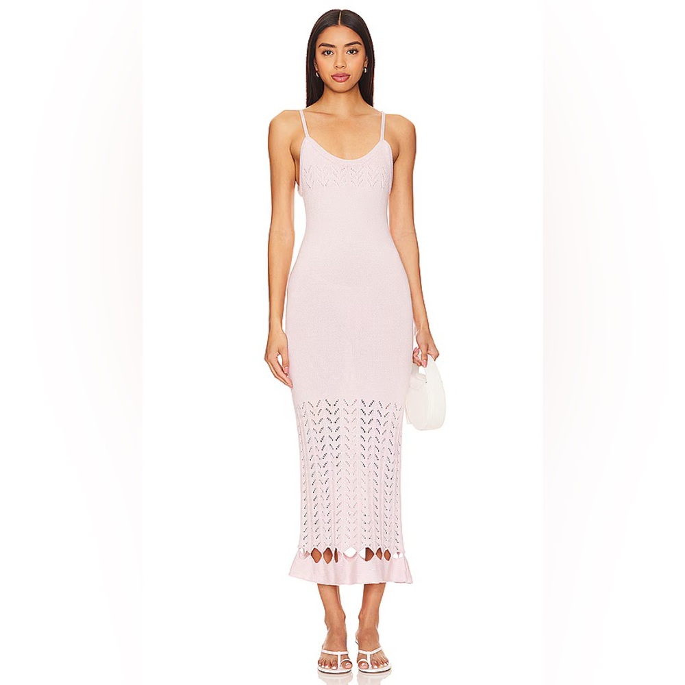 Peixoto Pale Pink Knit Midi Dress